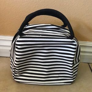 Black and White Striped Lunch Tote